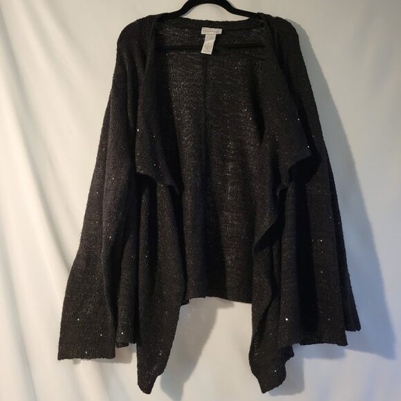 Catherines Black Sequined Cardigan Size 3x Host Pick - Picture 1 of 3